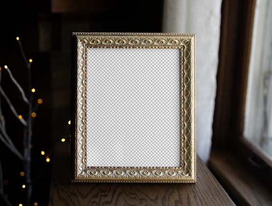 Eight by Ten Vertical Gold Frame Mockup
