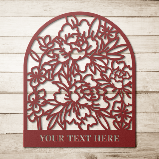 Floral Personalized Metal Sign, Flower Farmer, Gardener, Peony Arch Customized Die Cut Metal Sign, Made in USA